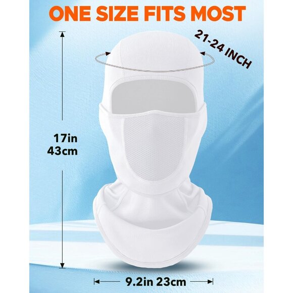 Women's Face Ski Mask with Movable Design Fleece Winter Face Cover White - Picture 6 of 6